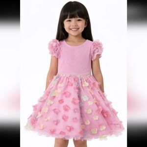 Pink Floral Girls' Dress